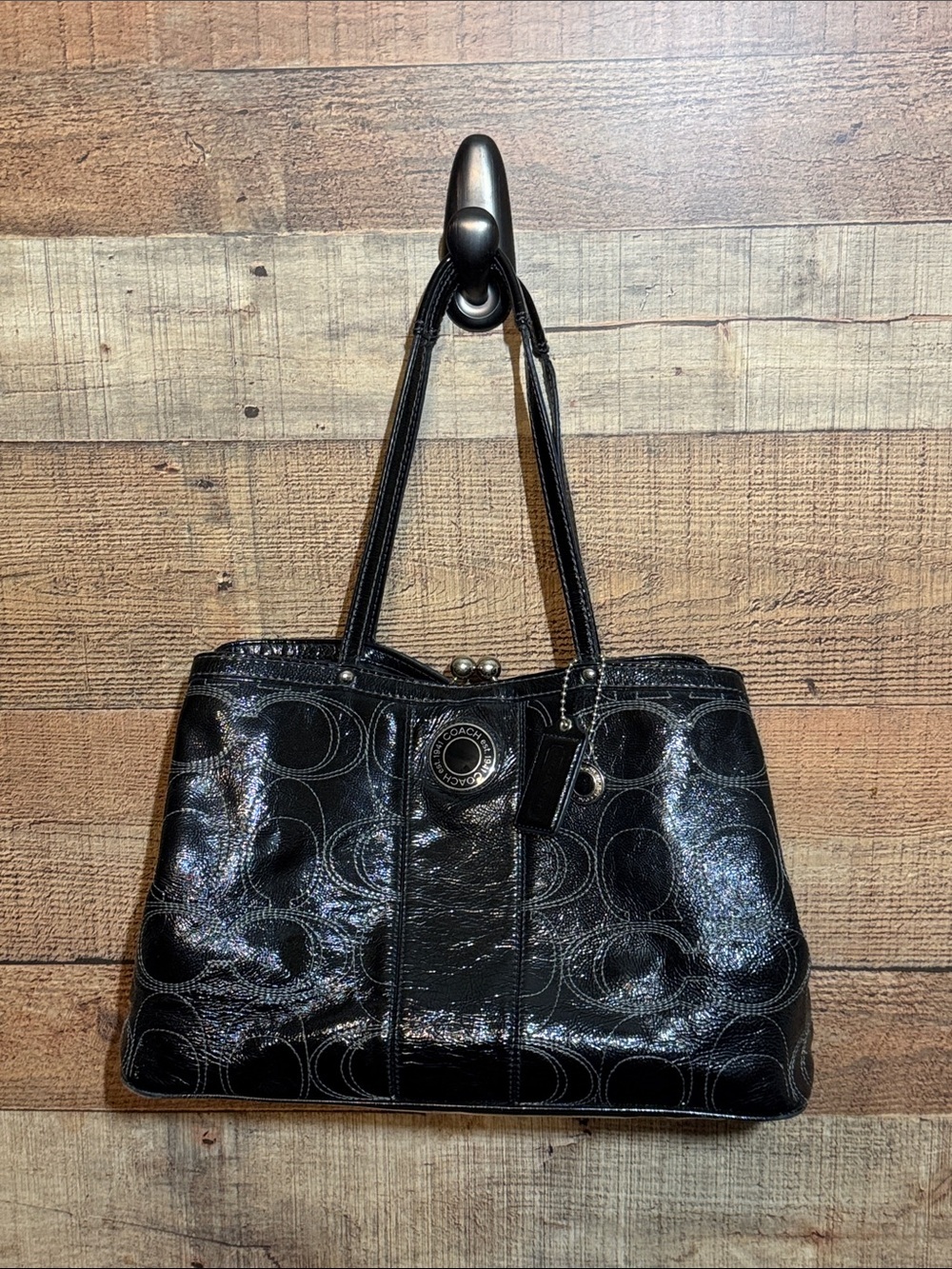 Coach Y2K Black Patent Leather Bag
Signature C Kisslock Purse